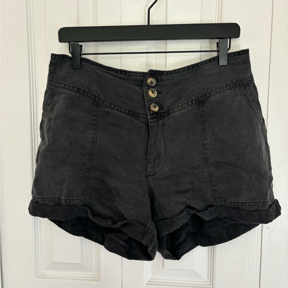 Aerie Gray Button-Front Shorts